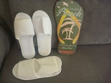 Badelatschen, Spa-Schuhe, Hausschuhe, 2 Paar, Frottee, Wandbild,Einheitsgröße
