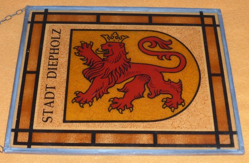 Bleiglasbild stadt diepholz - stadt,