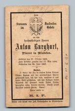 Sterbebild Pfarrer Burghart