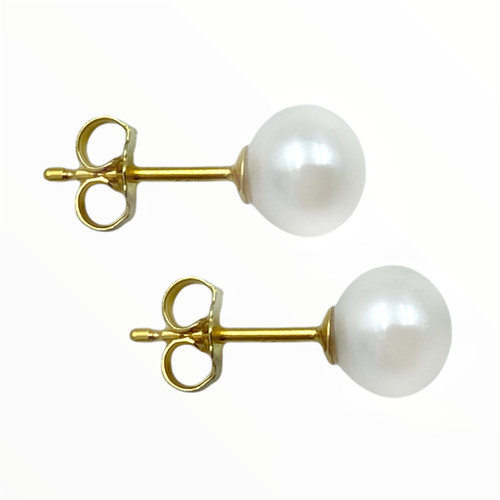 750 gold ohrstecker mit akoya - 750,
