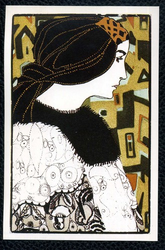Jugendstil elegante dame - jugendstil, dame"