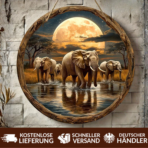 Holzscheibe elefant ø20cm - elefant,