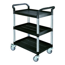 Stier Servierwagen L 850mm H 1000mm B480mm Etagen aus Kunststoff 4 Lenkrollen