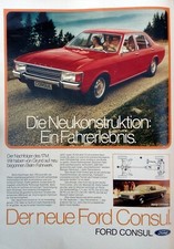 Ford Consul 4-türig und Coupe, originale Werbung 1972