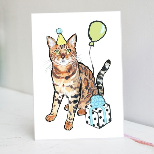 Geburtstagskarte bengalkatze - geburtstagskarte,