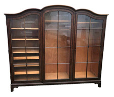 GROẞER  JUGENDSTIL  VITRINENSCHRANK  -  NUßBAUM  -  ca 1900