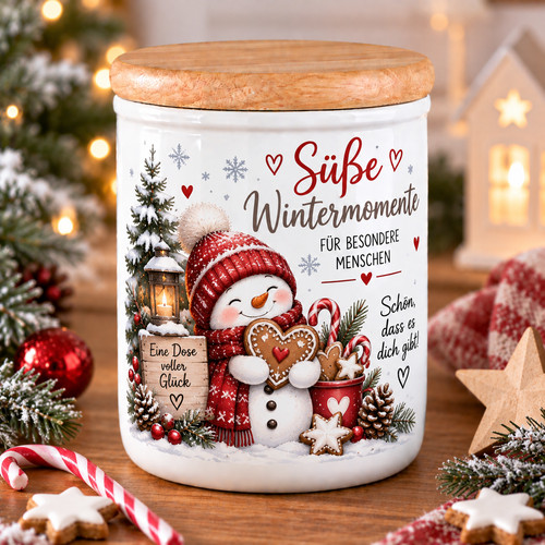 Keramikdose mit holzdeckel - keramikdose,