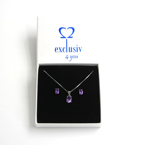 Amethyst schmuck set oval - amethyst,