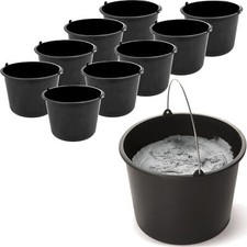Baueimer Mörtelkübel 5-20 L Mörteleimer Baustelle Putzeimer Zementeimer Schwarz