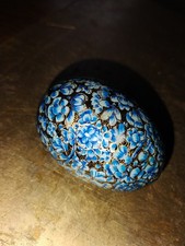 verziertes Ei Osterei blau gold