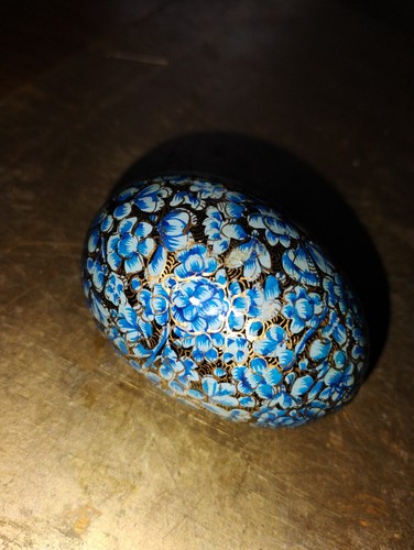 Verziertes osterei blau - ei,