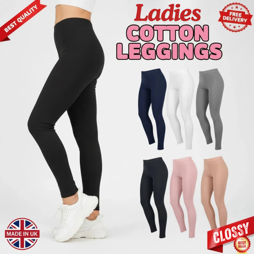 Leggings baumwolle uni volle - leggings,
