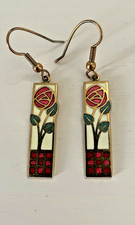 Jugendstil Emaille Ohrringe