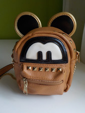 Mickey Mouse Face Designer MiniBag Gürteltasche Umhängetasche Nieten cognac gold
