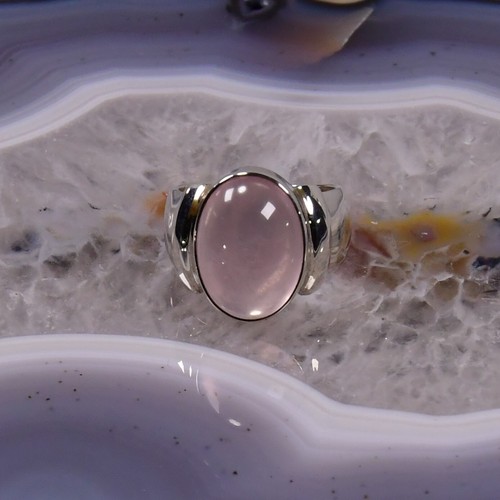 Rosenquarz ring 925er silber - ring,,