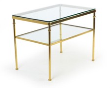 Beistell-Glas-Tisch Messing 2 Etagen Hi-Class Glass brass koffie table