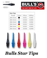 Dart Bulls Star Tips Softdart Spitzen Kurz 2ba Points - Farbe / Stück wählbar -