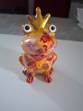 Pomme Pidou Frosch mit Krone grün/gelb, pinke Rosen