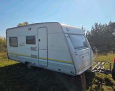 Wohnwagen TÜV NEU Wohnanhänger BÜRSTNER 3 Schlafplätze WC DUSCHE