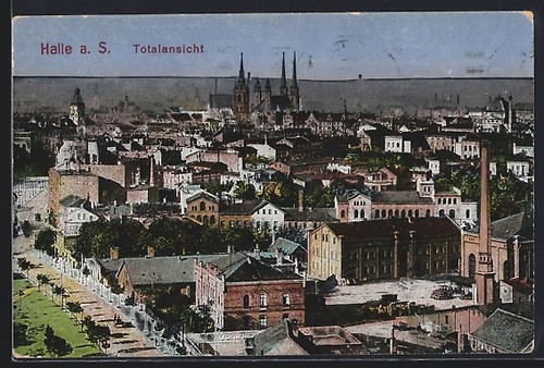 Halle totalansicht - halle,