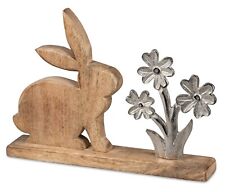 Formano Hase mit Blume 36 cm Ostern Dekofigur Mangoholz mit Alu 578839
