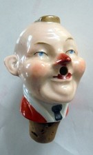 Alt Zierkorken Flaschenverschluss Korkenverzierung junger Mann Porzellan um 1900