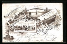 Lithographie Rendsburg, Strassendrehbrücke, Schleuse bei Holtenau, Brunsbüttelh 