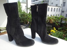 R&RENZI by GIANMARCO LORENZI Dam Stiefel Wildleder Schwarz Italy Gr.38,5 Neuw