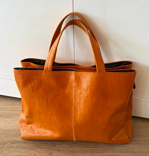Damen leder tragetasche orange - damen,