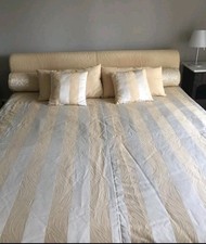 RUF Tagesdecke +4 Kissenbezüge. Bett 180x 200 Cm. Beige& Gelbbeige