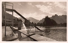 AK Oberammergau, St. Gregor Bad, Schwimmbad, Rutsche (3002A36)