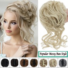 Messy Hair Bun Klammer Dutt Lockig Updo Claw Clip Haarverlängerung Haarteil Dick