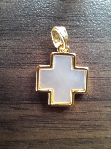 Anhänger kreuz gold perlmutt - anhänger,