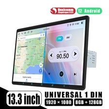 13,3 Zoll Qualcomm 8-Kern Android 12 Einzeln DIN Autoradio GPS 8+128GB 4G LTE FM