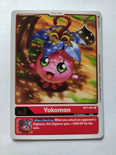 Yokomon bt1 001 digimon card - yokomon,