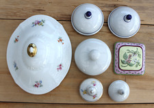 7x verschiedene Porzellan Deckel / Ersatzdeckel / verschiedene Größe / Konvolut