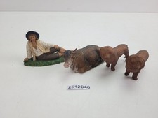 Figur Hirte Rind Löwen Masse alt antik 30er Jahre Deko #2512040