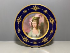 Hutschenreuther Dresden Teller Kobaltblau Golddekor Mrs Graham Dame Frau 1.Wahl