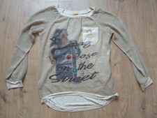 Blusenshirt von Chilli leicht transparent vorne mit Aufdruck Gr. M/L 40 42 beige