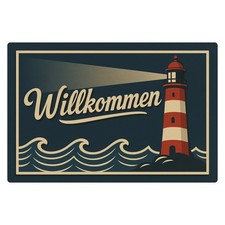 Metallschild Willkommen Turm