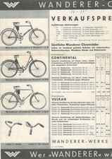 Chemnitz 1934 WANDERER-CHROMRÄDER Verkaufspreisliste Nr. 107