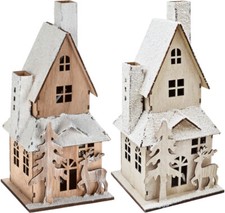 Beleuchtetes haus mit schnee - beleuchtetes,