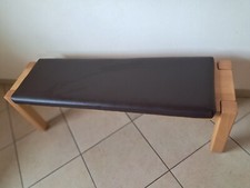 Sitzbank Buche massiv mit Auflage dunkelbraun 