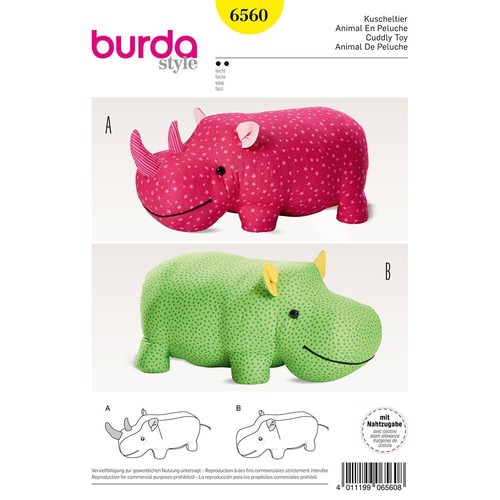 Burda 6560 kuscheltiere - burda,