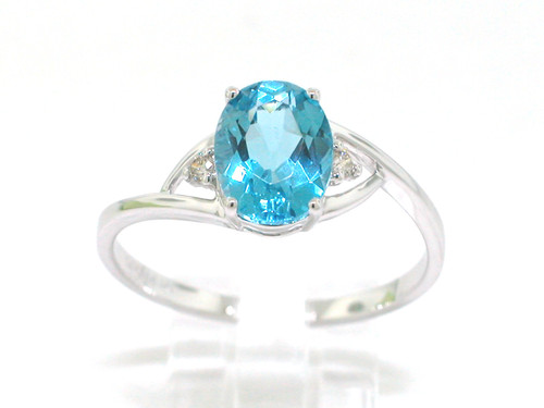 Blautopas ring 585 weißgold - ring,