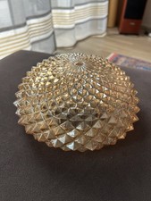 Vintage Glas  Bernstein- Lampenschirm - Mid Century Design - 70 ger 22 cm