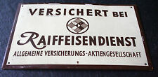 Blechschild Raiffeisendienst Versicherung Ev. 114 G / kein Emailleschild