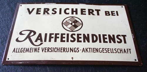 Blechschild raiffeisendienst - blechschild,