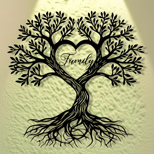 Lebensbaum family herz acryl - herz,