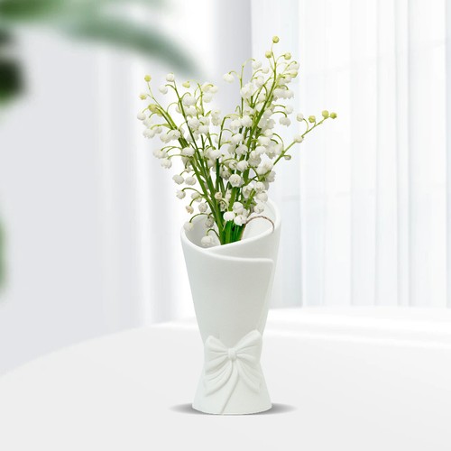 Kleine keramik vase weiß - kleine,